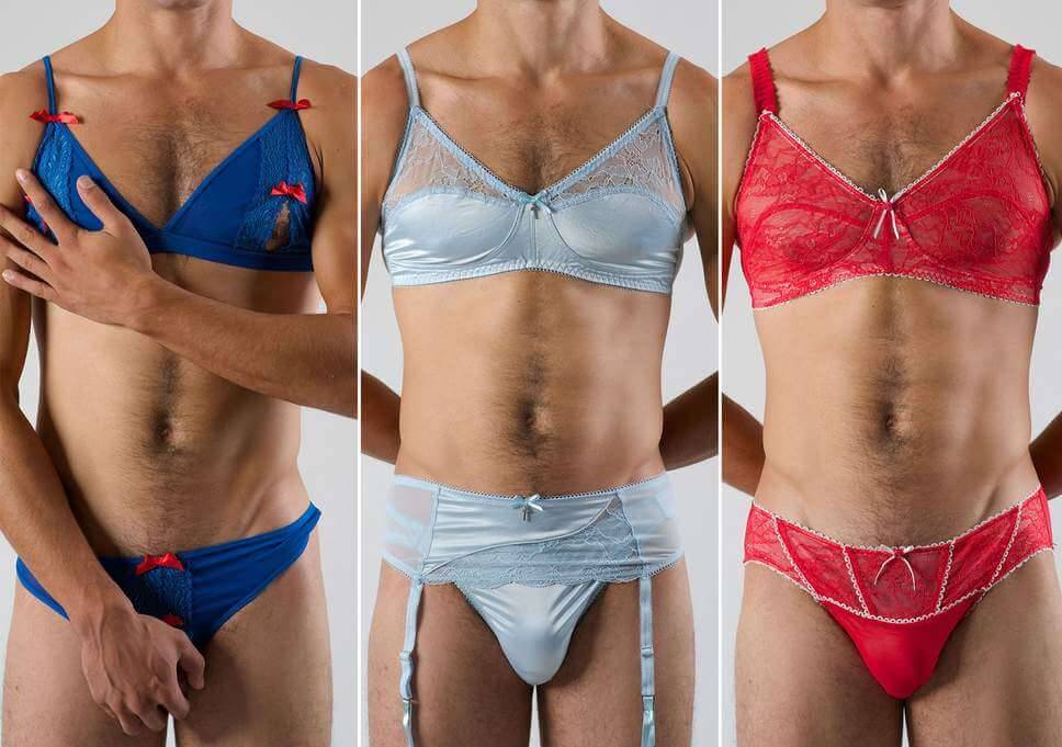 Sexy padded lacy bras & panties for Men