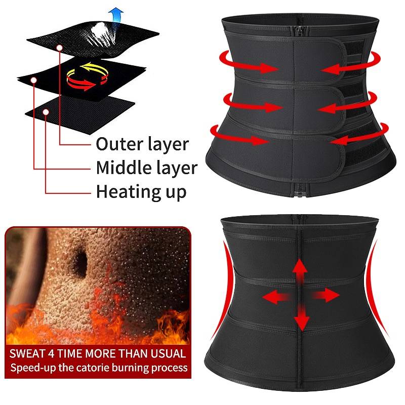 Neoprene Sweat Waist Trainer Body Shaper Tummy Corset Slimming Belt Shapewear Weight Loss Belly Band Sports Girdles Workout Belt