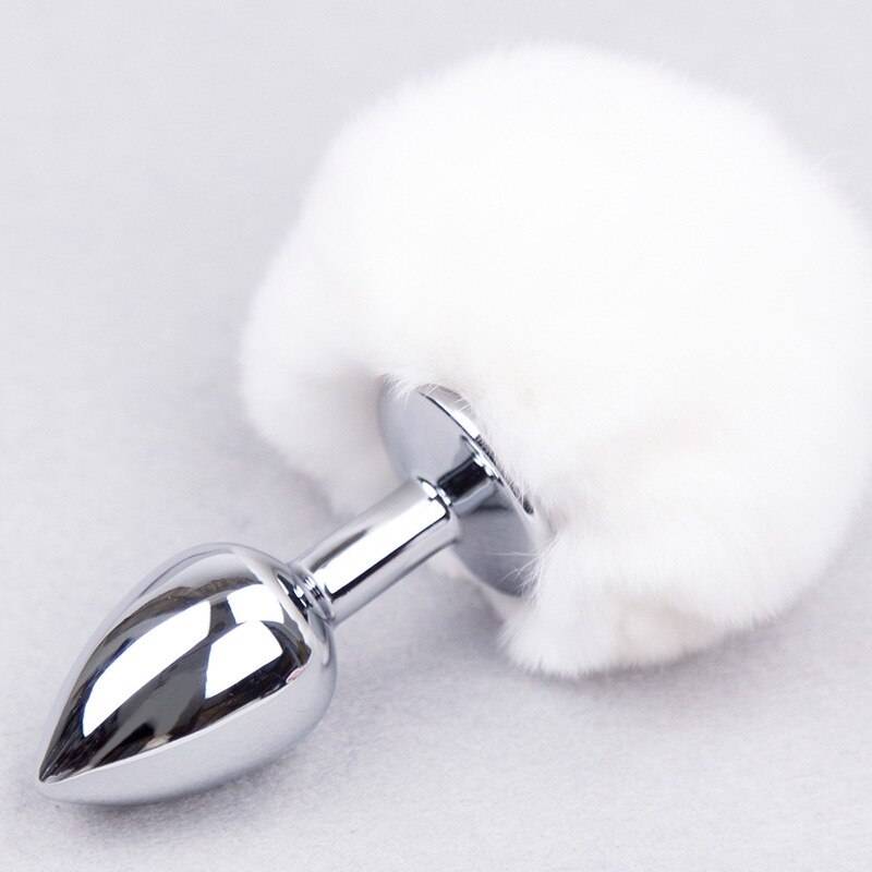 Gifts for Lover Sex Toys Anal Toy Butt Plug Smooth Touch Stainless Steel Bunny Tail Anal Plug Anal Sex Toys for Woman Men Gay