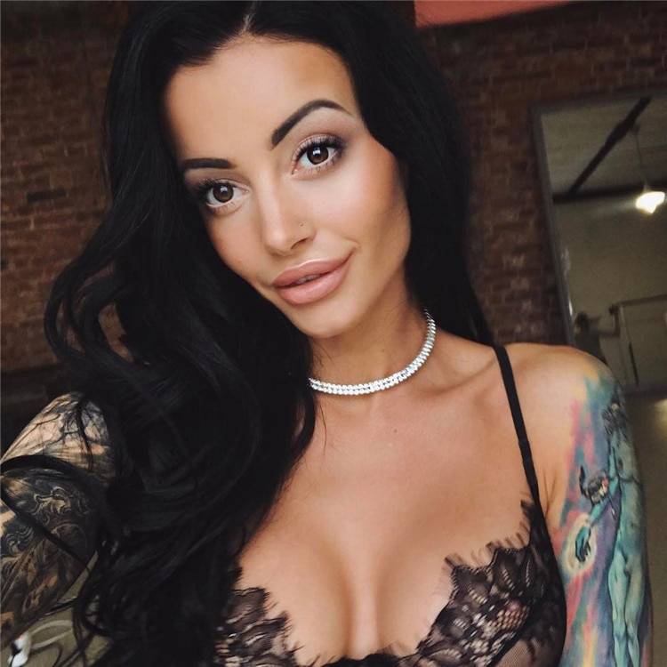 Exotic Sheer Lace Black Bra and G-String Split Lingerie Set