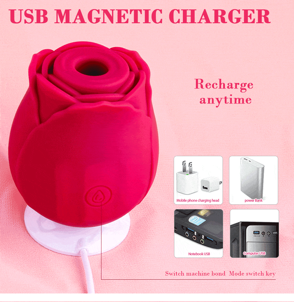 USB Rechargeable Rose Sex Toy for Women