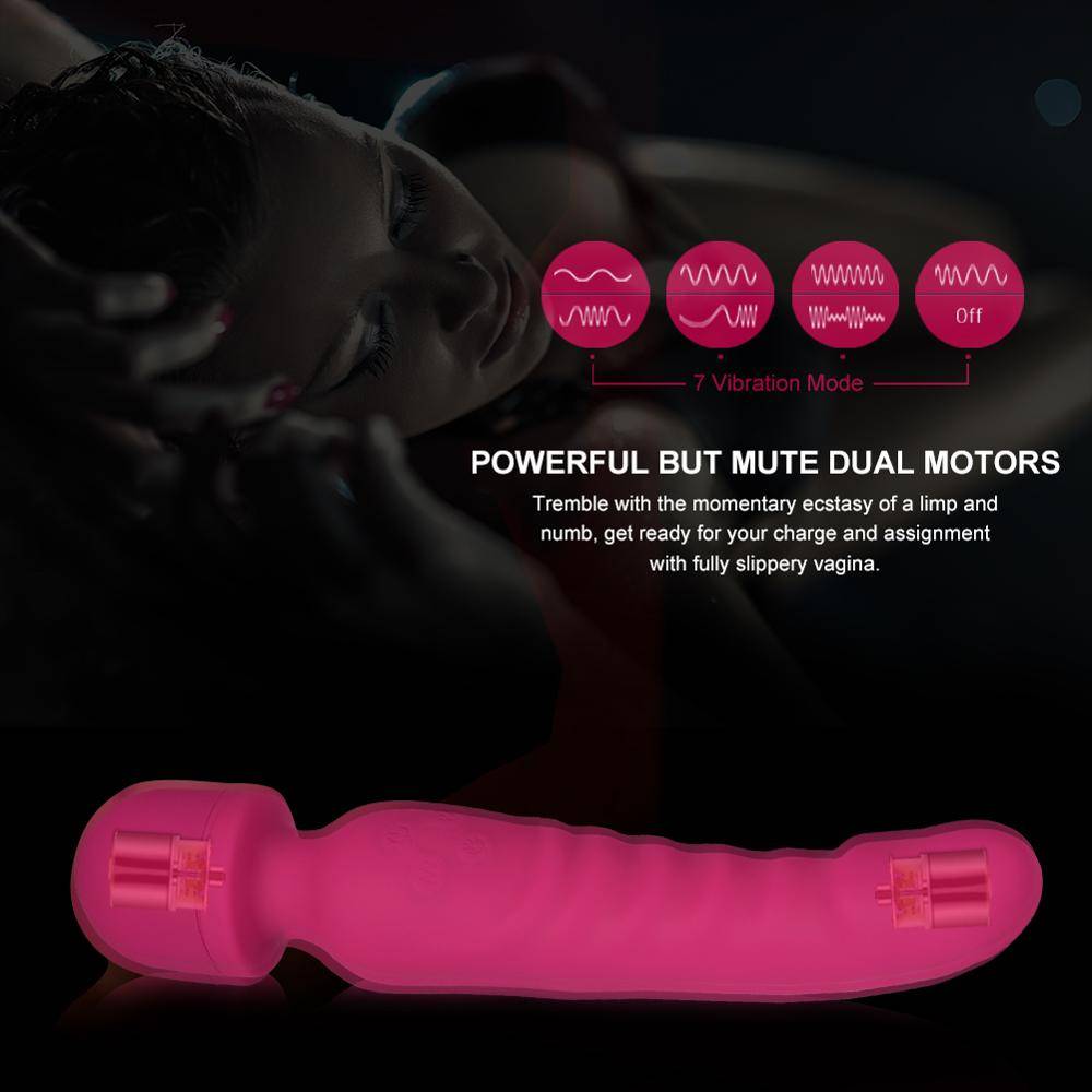 Heating Vibrator Av Wand Massager Vibrator Waterproof Soft Dildo Vibrator G Spot Clitoris Stimulator Adult Sex Toys for Woman