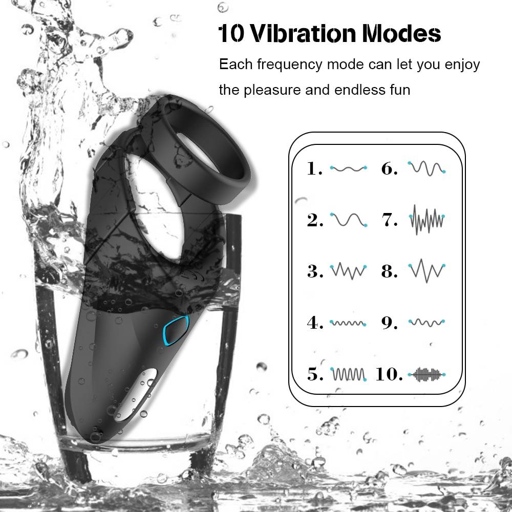10 Speed Vibrator Male Penis Rings for Delay Ejaculation