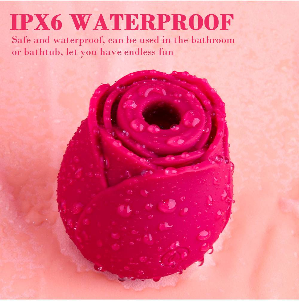 2 in 1 Licking & Sucking Rose Petal Waterproof Vibrator for Women