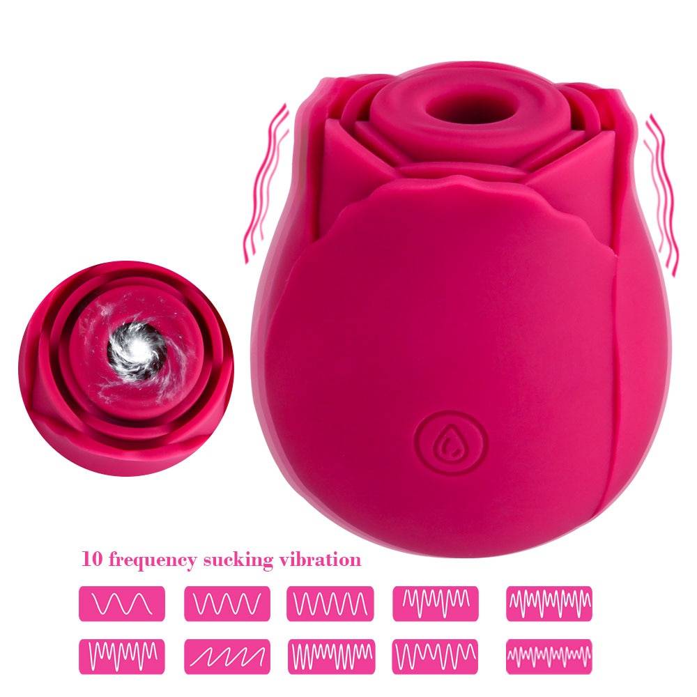2 in 1 Licking & Sucking Rose Petal 10 Speeds Vibrator for Women