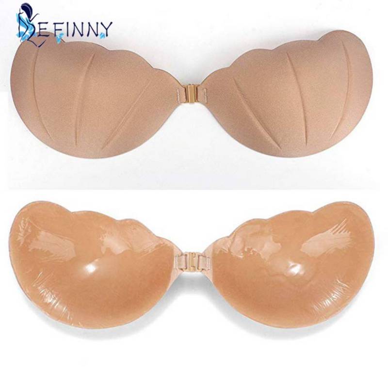 Strapless Invisible Breast Petal Sticky Self-Adhesive Front Buckle Bra