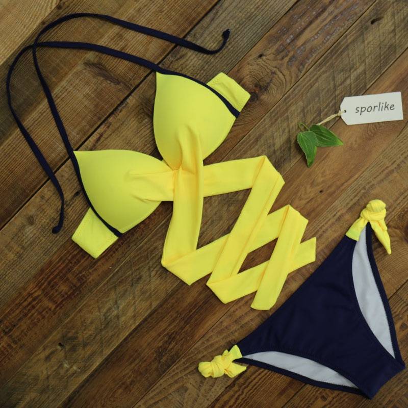 Tube Top Hard Bag Bikini Set for Women
