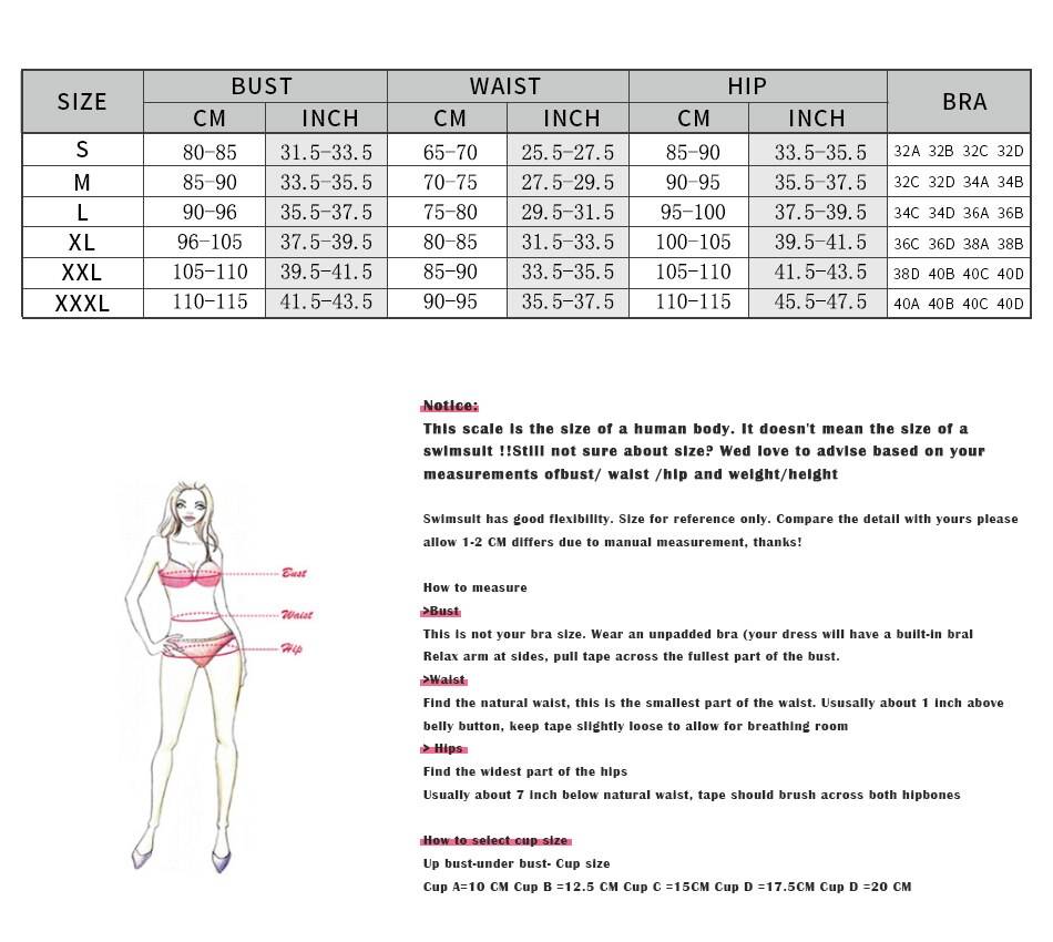 Deep V-Neck Side Strap Printed One-Piece Swimsuit Size Guide