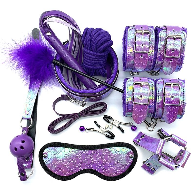 BDSM Sex Bondage Set Erotic Toys Sex Products For Adult Games 10 pcs Purple