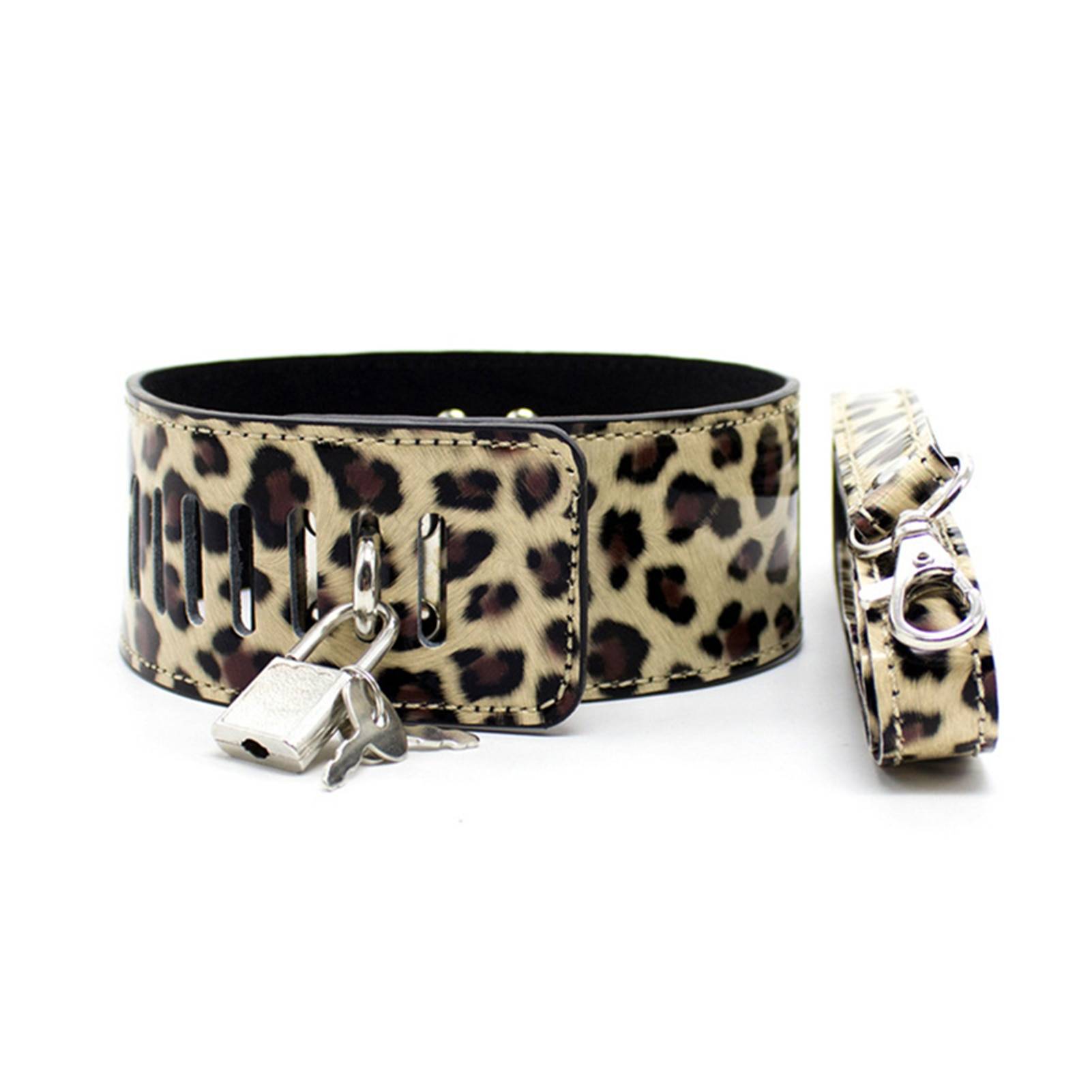 Leopard Print Leather Sex Toys & Accessories Set for Woman