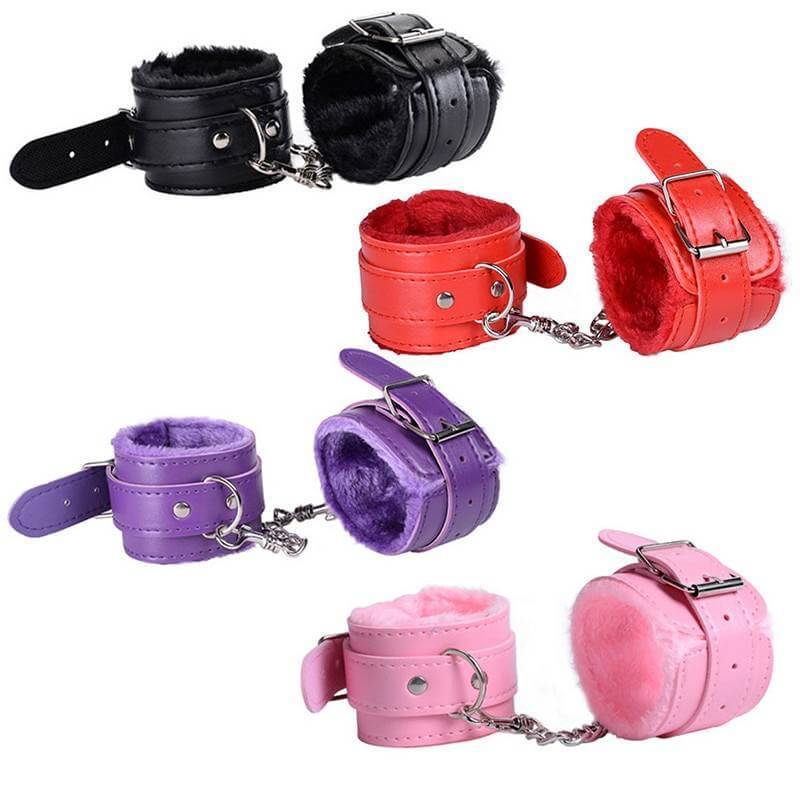 Adjustable PU Leather Handcuffs Ankle Cuffs for Restraints Sex