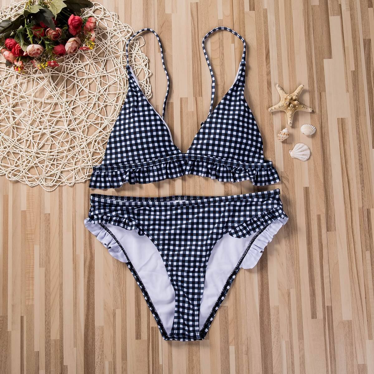 Plaid Bikini Swimsuit for Women