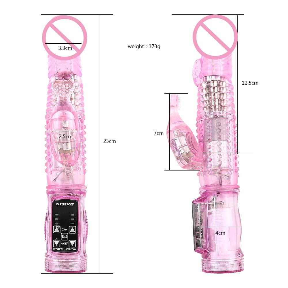 Dual Motor Dildo Rabbit Vibrator 12 Speeds Vibration Rotation Sex Toy for Women G Spot Massager Clitoris Stimulator Sex
