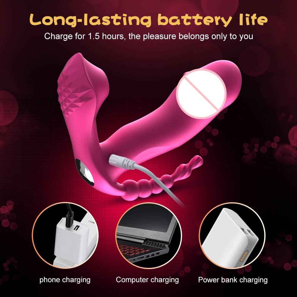 3 IN 1 Sucking Vibrator Anal Beads Vagina Stimulator Oral Sex Toy for Women