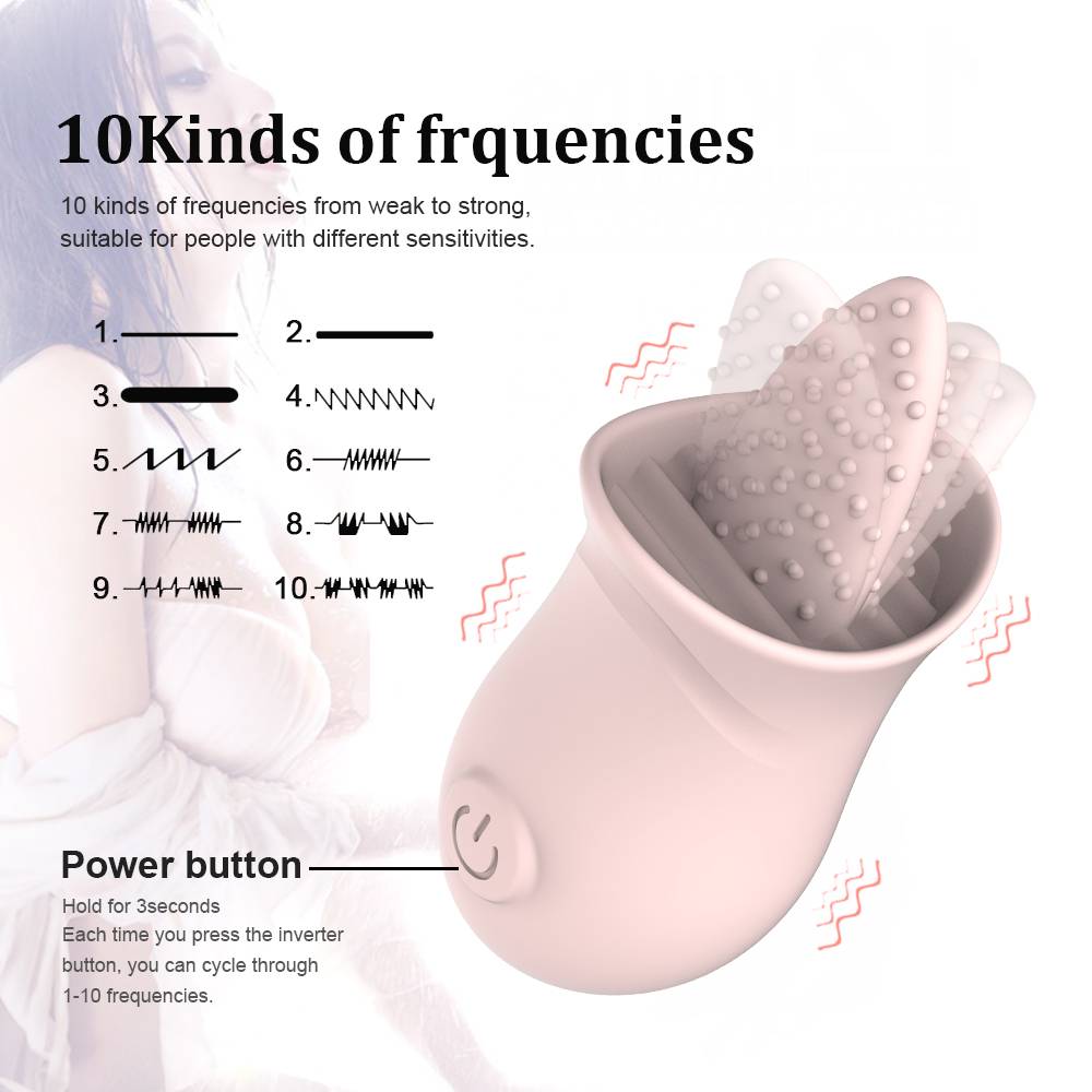 Soft Tongue Licking 10 kind of frquencies Vibrator Sex Toys for Women
