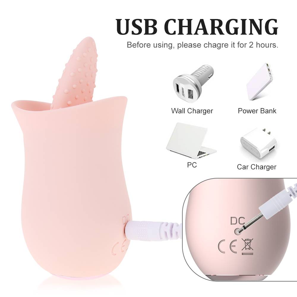 Soft Tongue Licking USB Charging Vibrator Sex Toys for Women