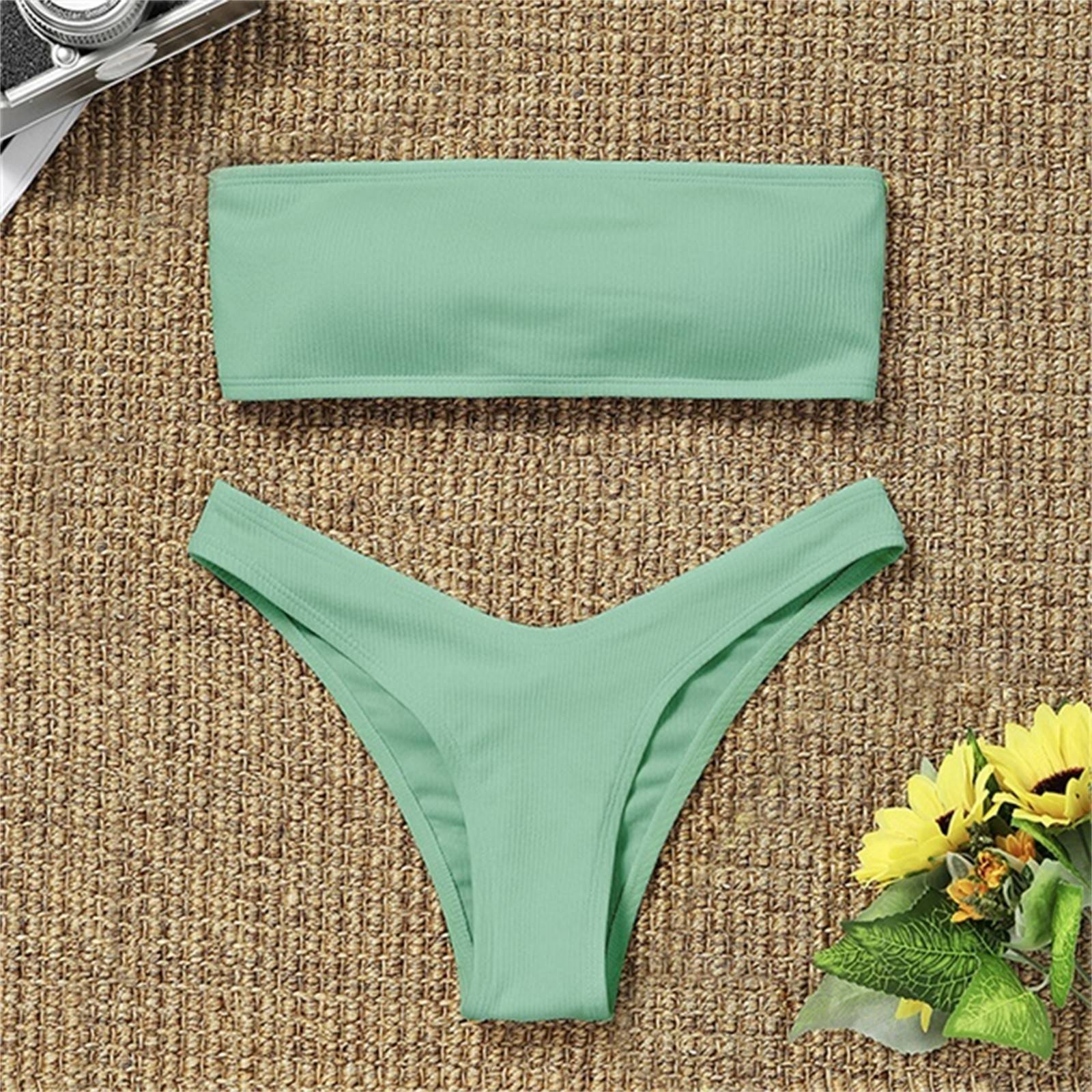 High Waist Push up Biquini Green