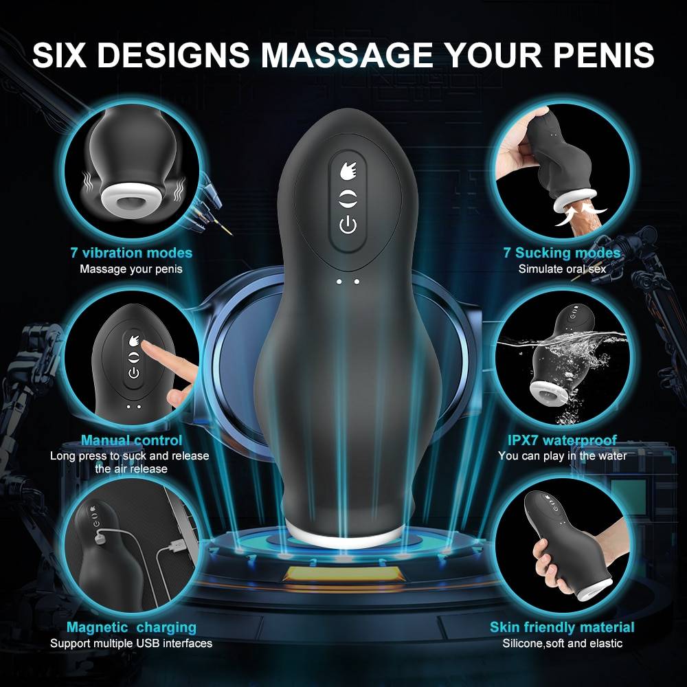 Men Masturbation Cup Blowjobs Machine