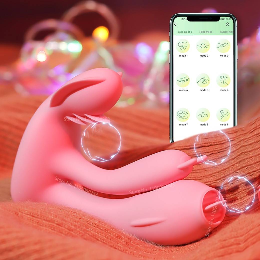 Wireless Bluetooth Remote Control APP Dildo Wearable Vaginal Panties Rabbit Vibrators Adult Women Clitoris Masturbators Sex Toy
